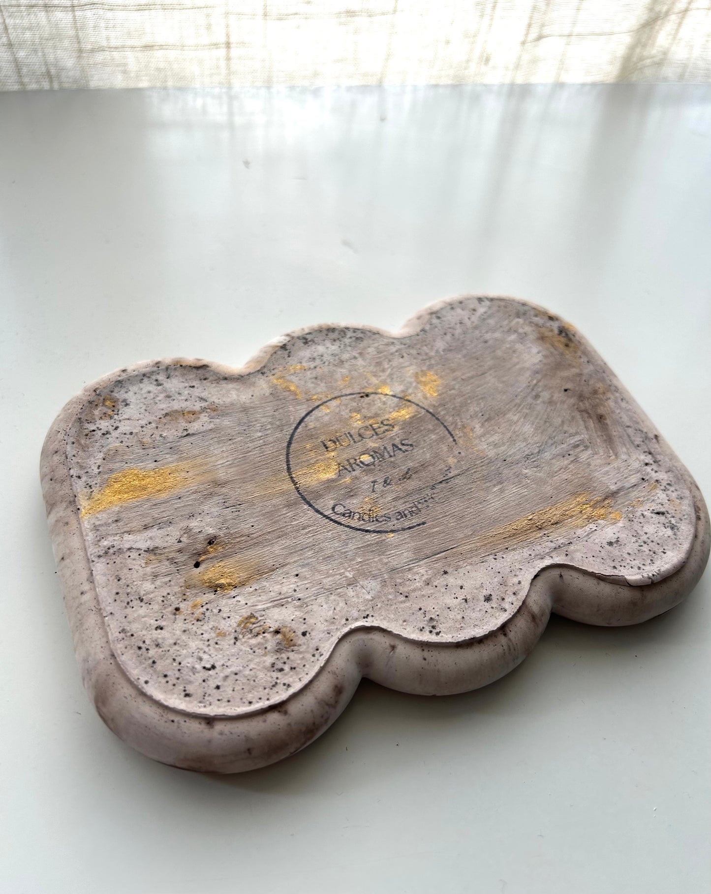 Bandeja Mármol Marrón y dorado