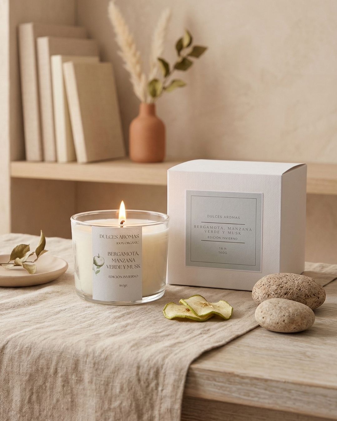 Vela Aromática Bergamota, manzana verde y musk