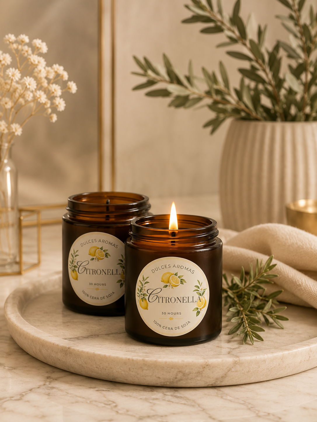 Vela Citronella · Tarro Ámbar 100 ml