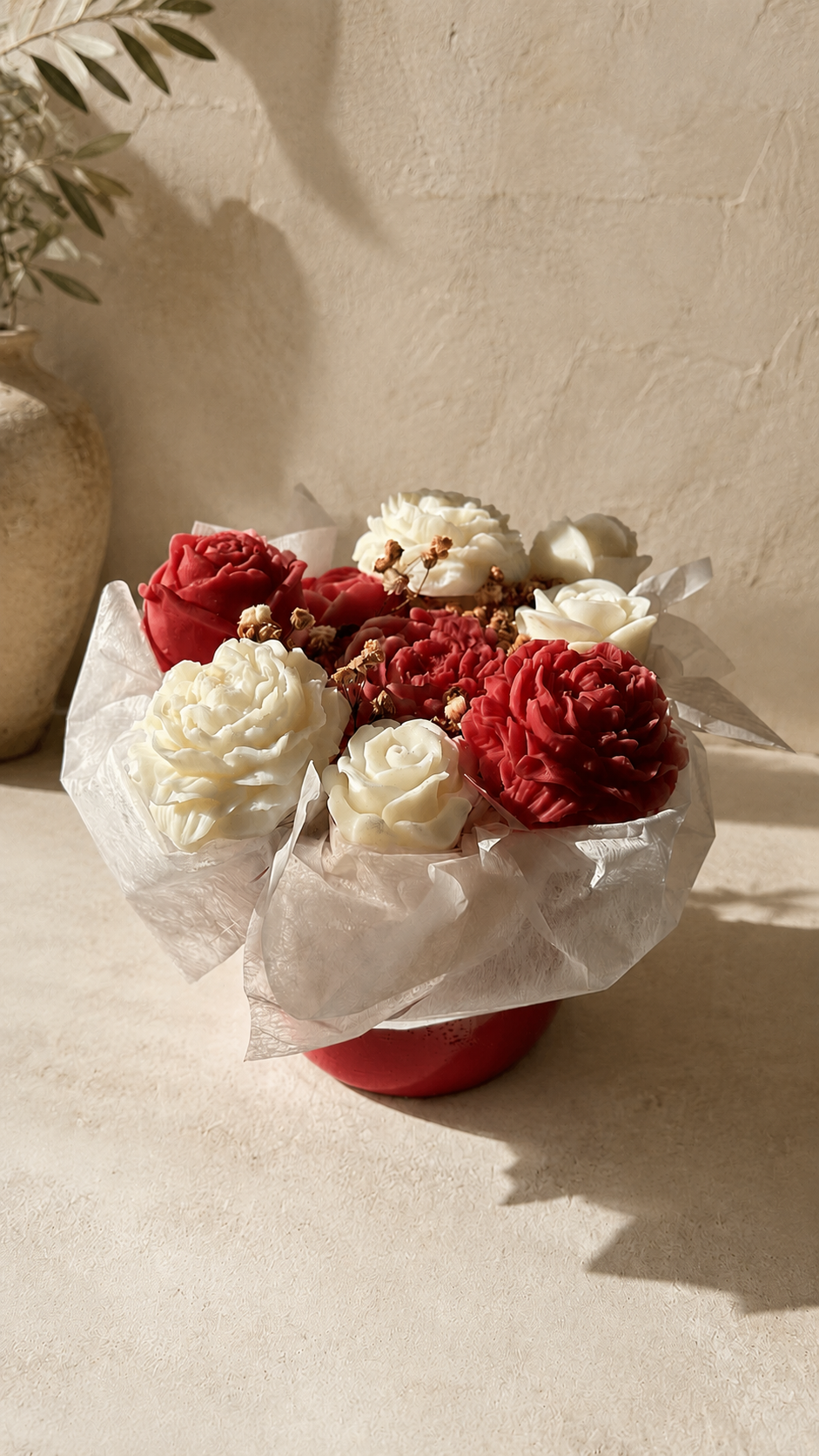 Bouquet Floral Artesanal Rojo