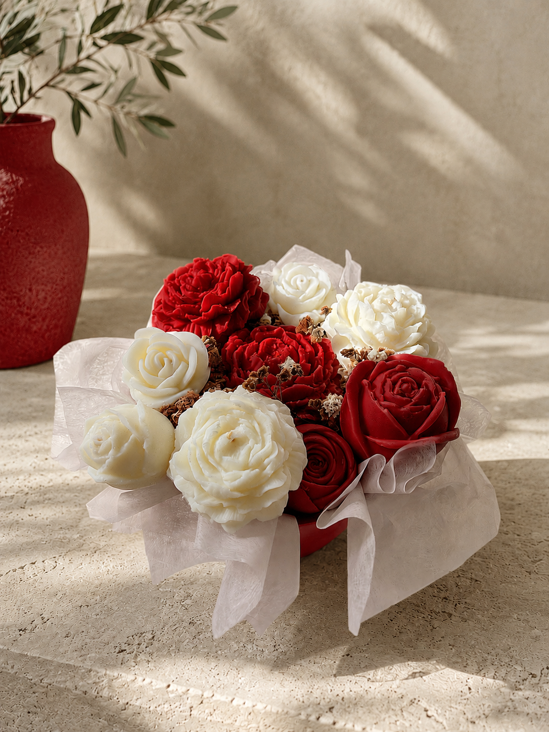 Bouquet Floral Artesanal Rojo