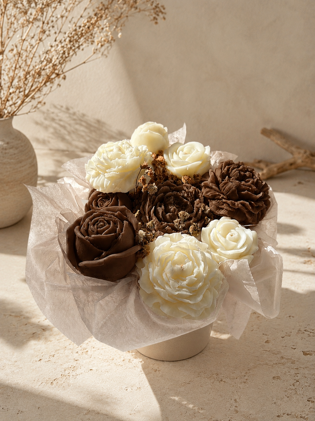 Bouquet Floral Artesanal Marrón chocolate