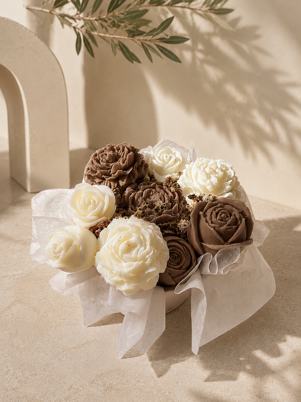Bouquet Floral Artesanal Marrón chocolate