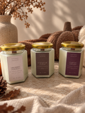 GOLDEN AUTUMN · Set de 3 velas de cristal