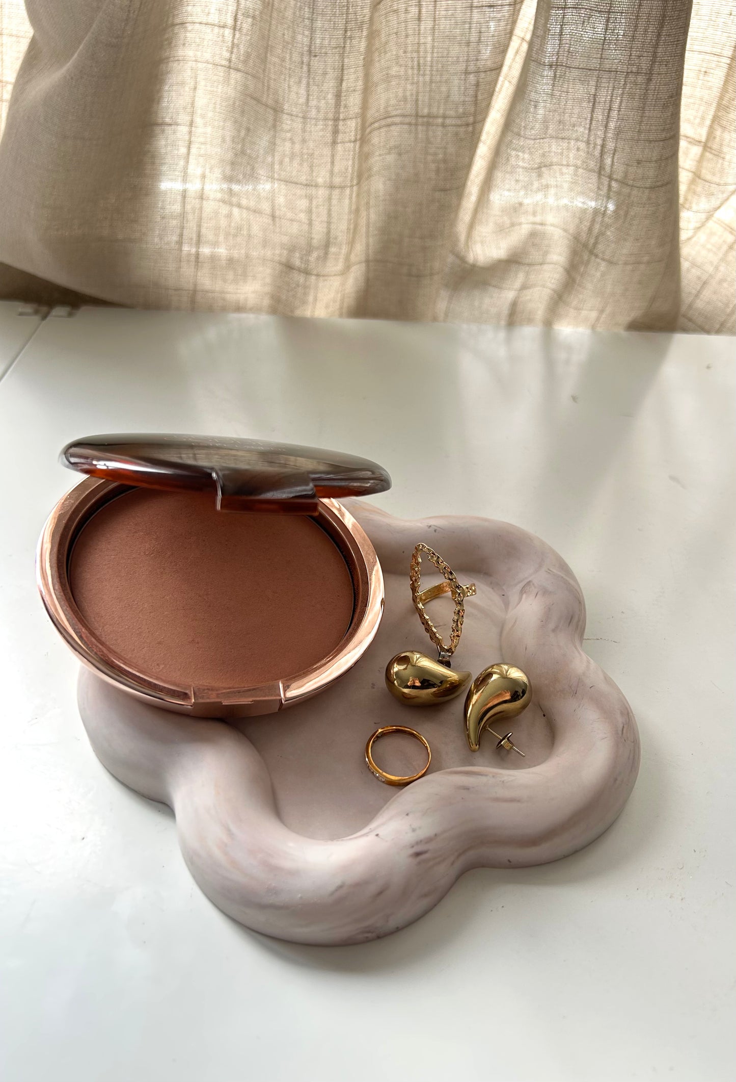 Bandeja Mármol Marrón y dorado