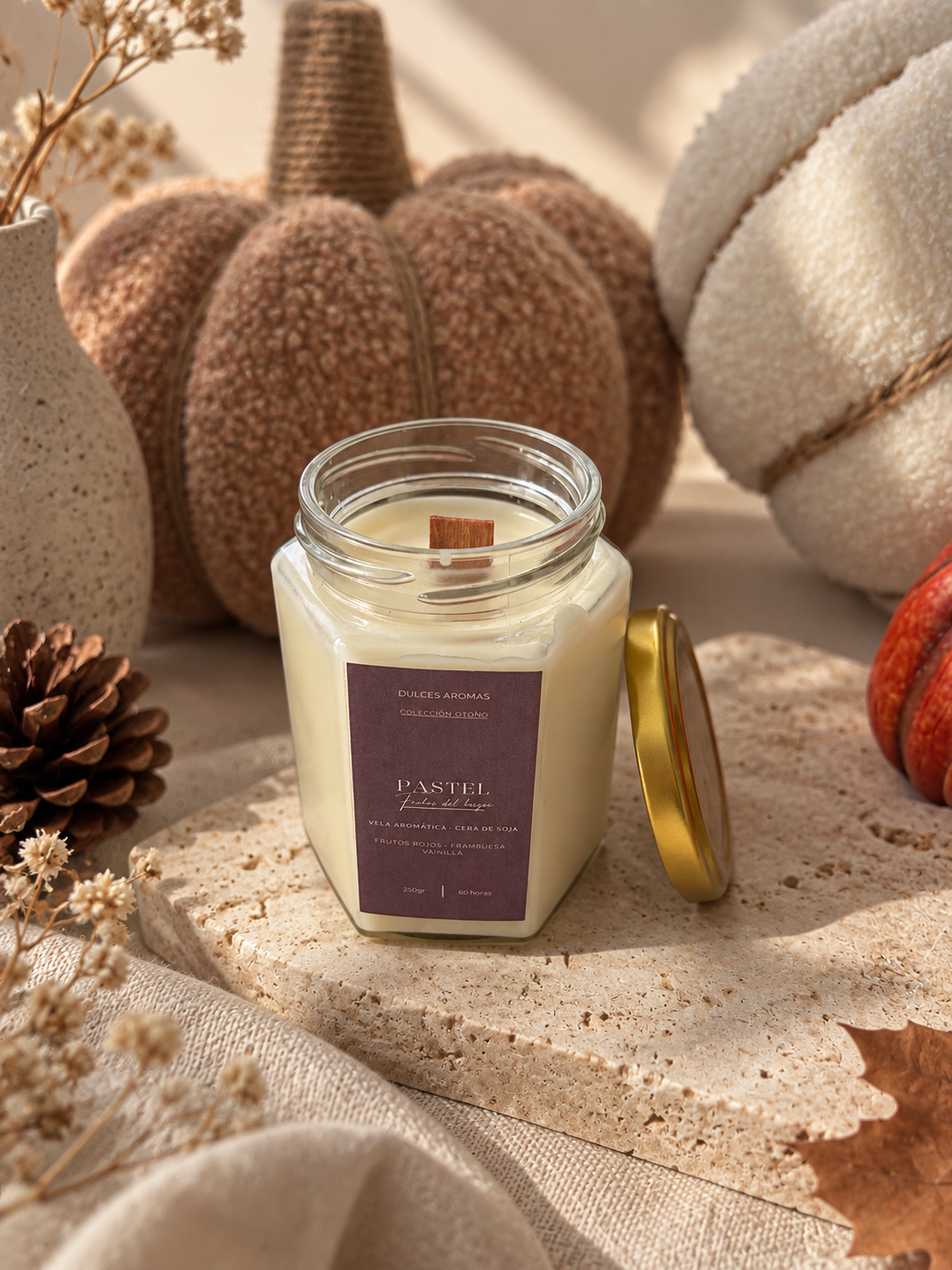 Vela Tarro de Cristal · Pastel de Frutos del Bosque · 250gr.