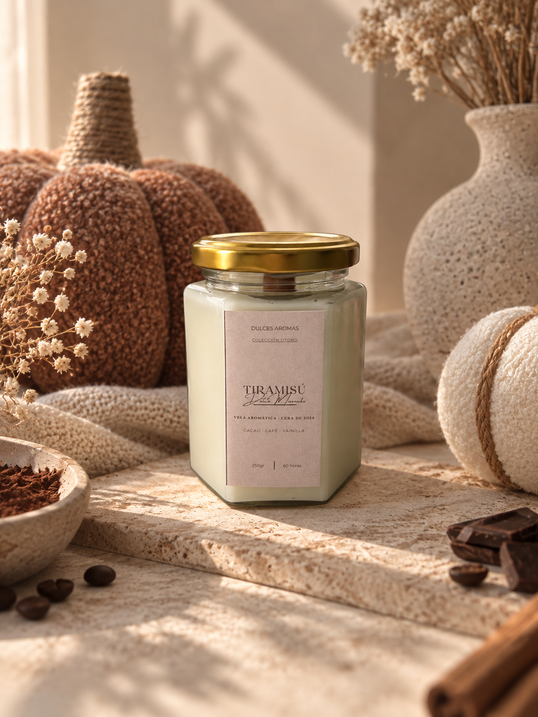 Vela Tarro de Cristal · Tiramisú · 250 ml
