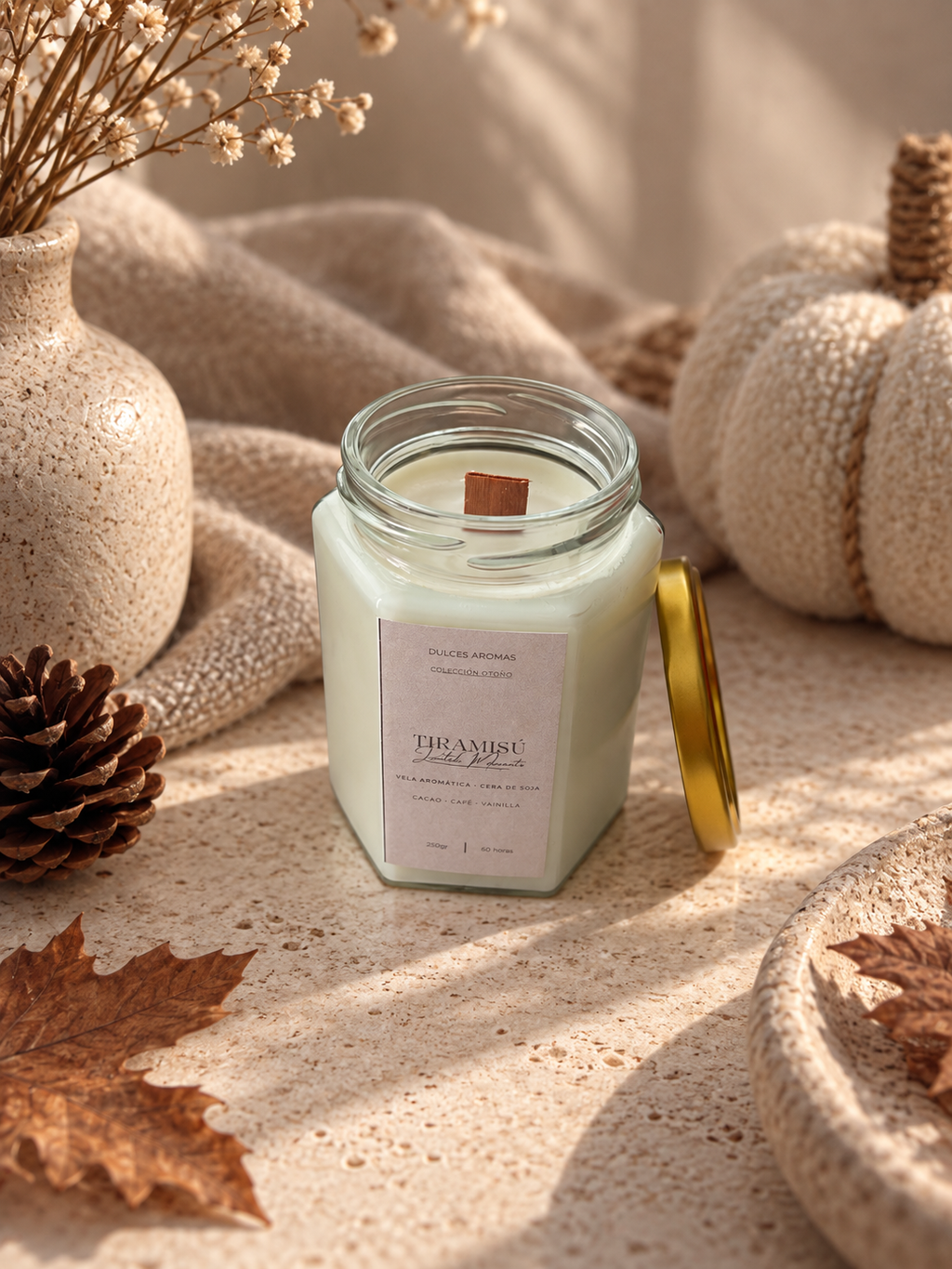 Vela Tarro de Cristal · Tiramisú · 250 ml