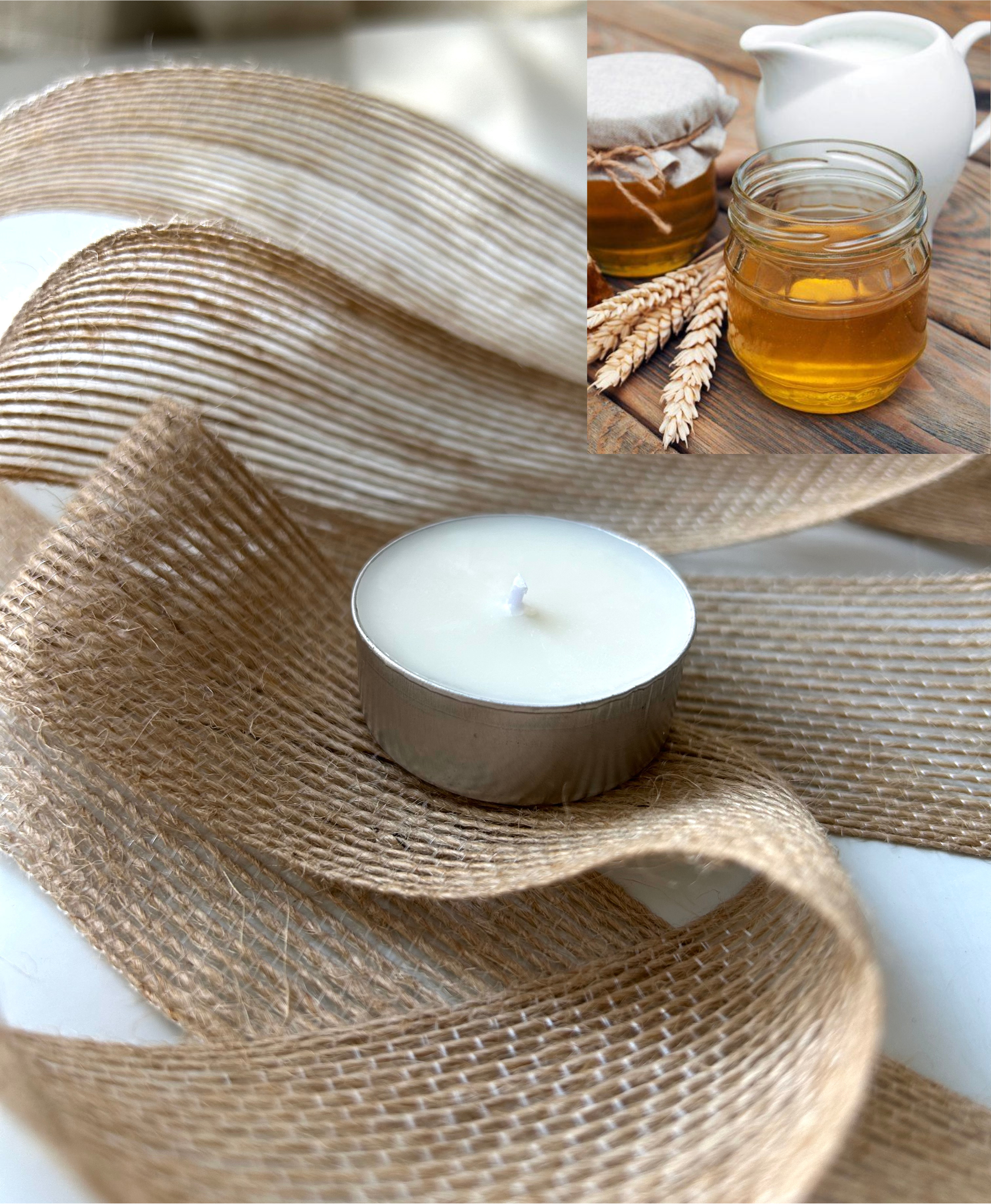Velas de té Aroma Miel y leche de almendras
