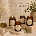 Pack de 4 Velas Citronella · Tarro Ámbar 100 ml